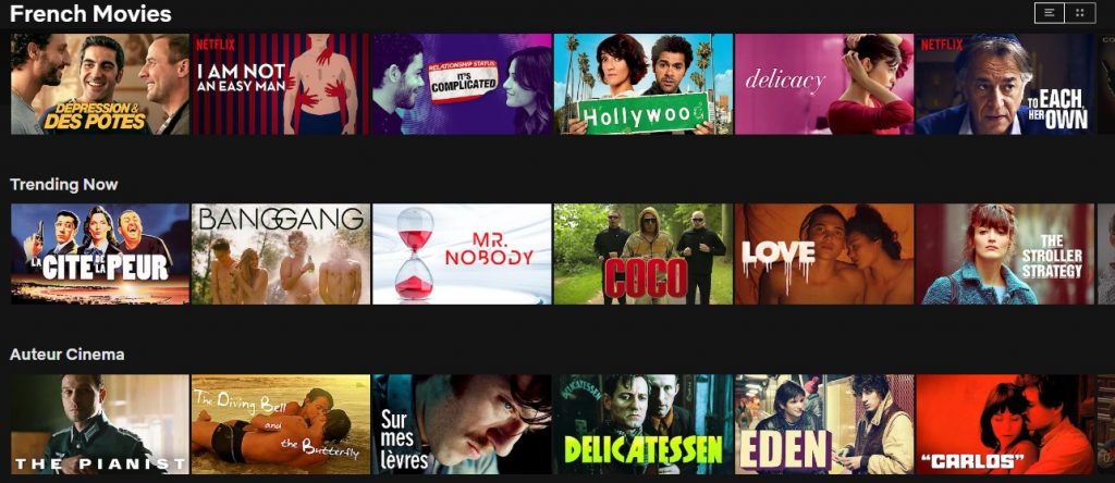 Lots of French content available on Netflix in France