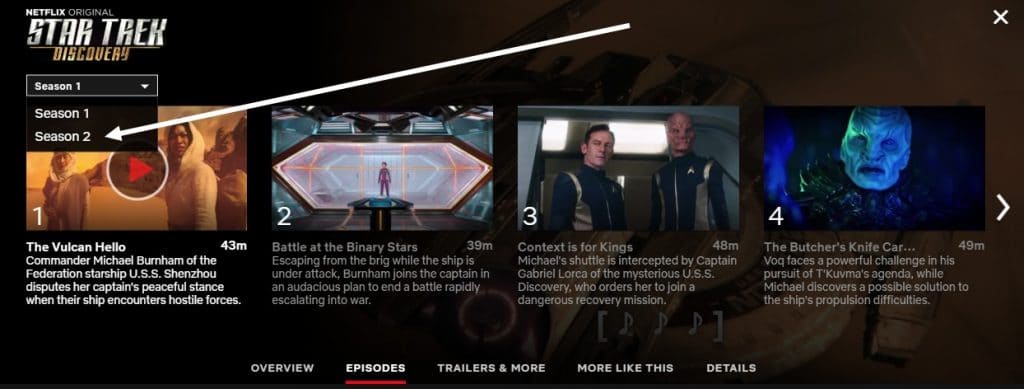 How can I watch Star Trek Discovery season 2 on Netflix?