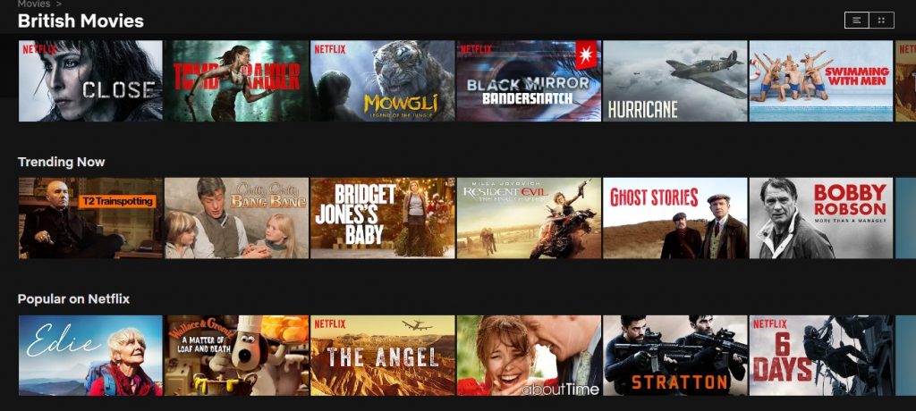 British content on Netflix in the UK