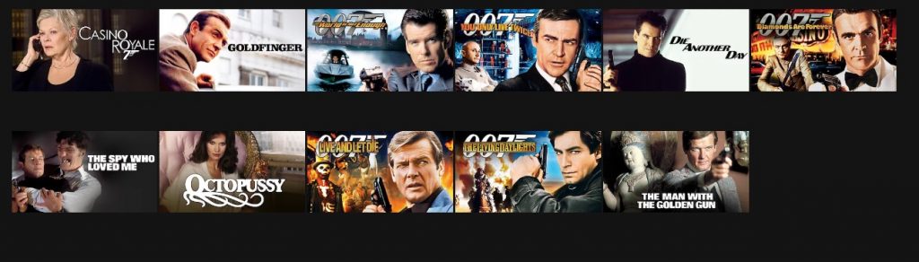 James Bond movies on US Netflix since February 1st 2019