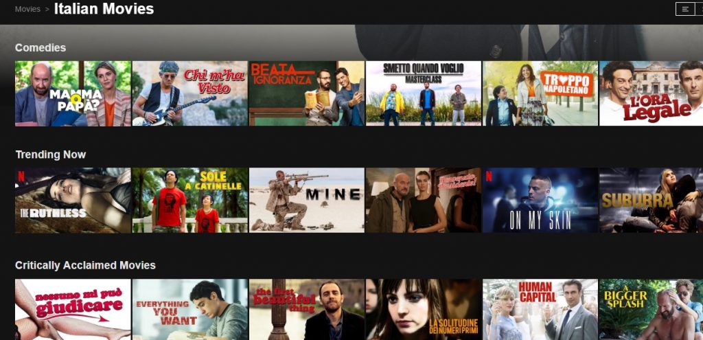 Lots of Italian movies available on Netflix in Italy. And yes, you can access it with Surfshark VPN.