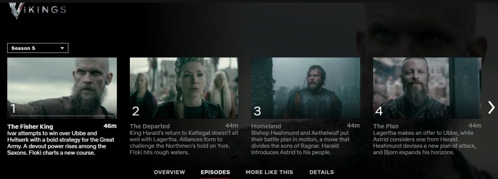 Where can I find Vikings season 5 on Netflix?