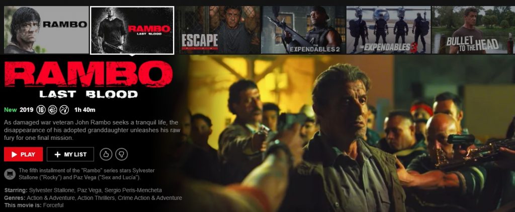 Rambo on Netflix