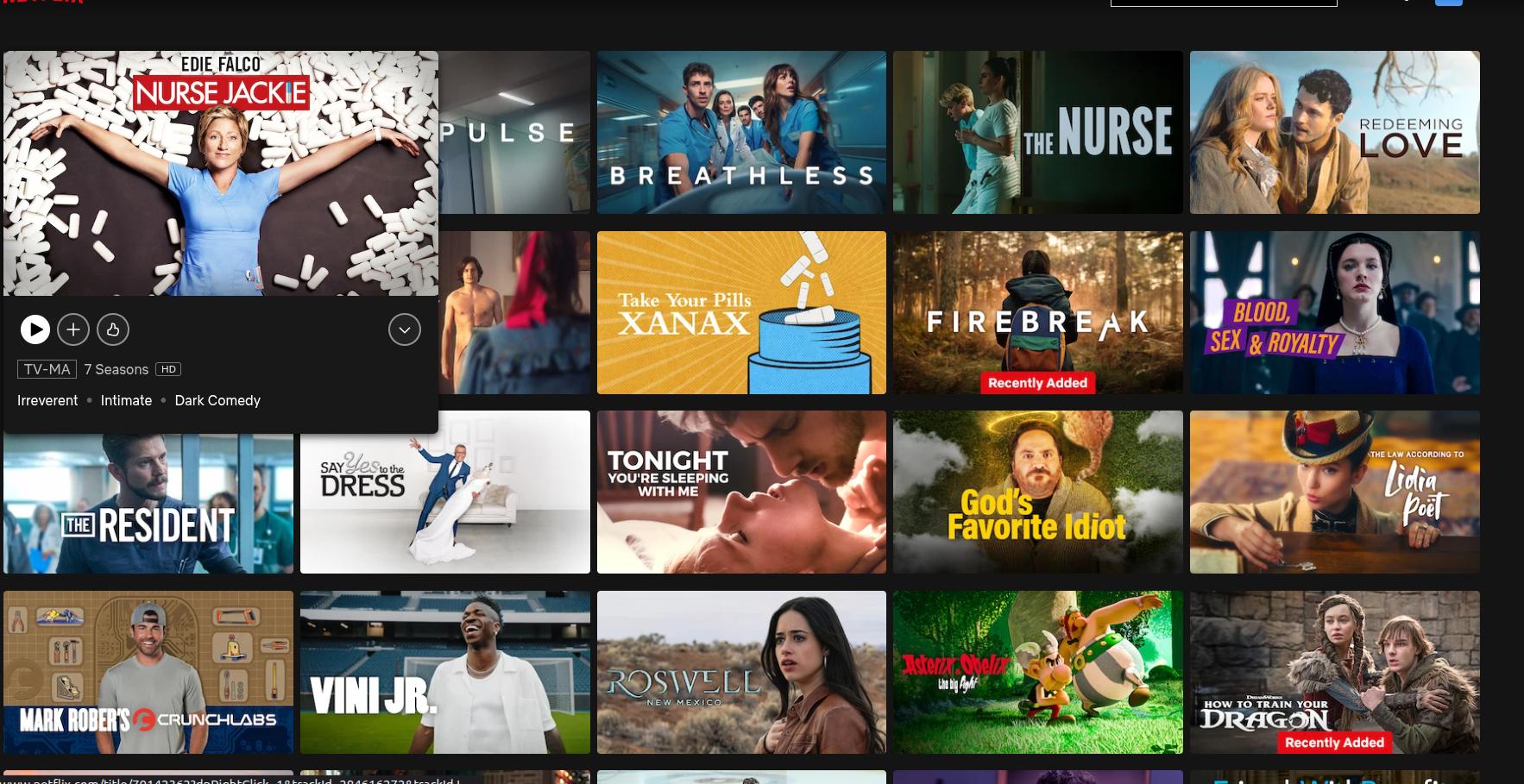 Nurse Jackie on Netflix
