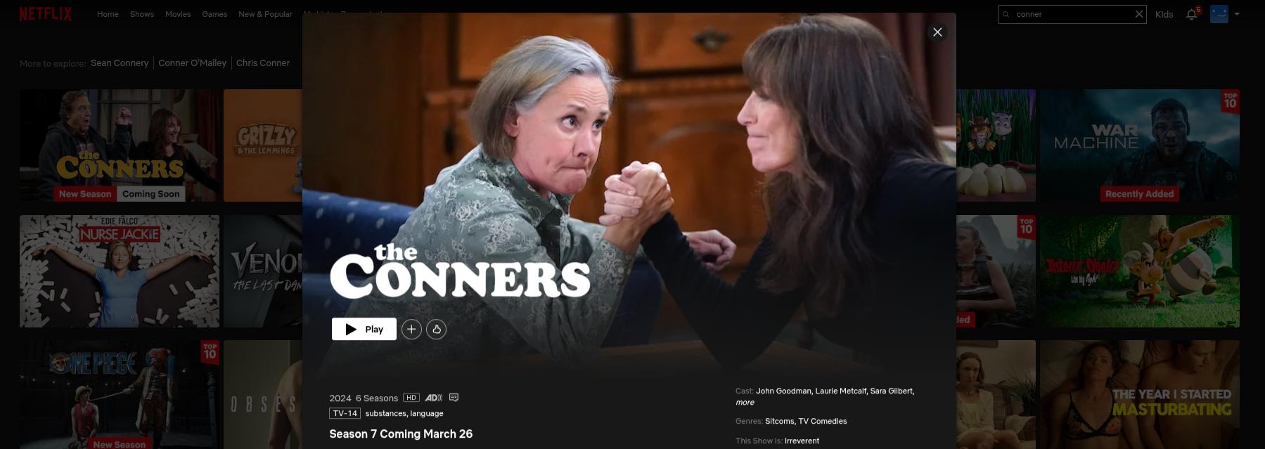 I am watching The Conners on Netflix