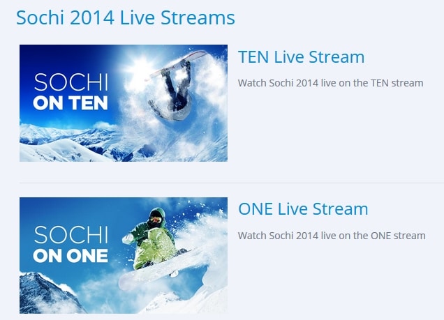 Sochi Live streams in Australia